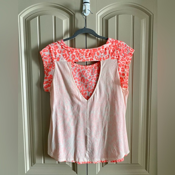 Zara Collection Neon Coral Leopard Print Top - Picture 2 of 7